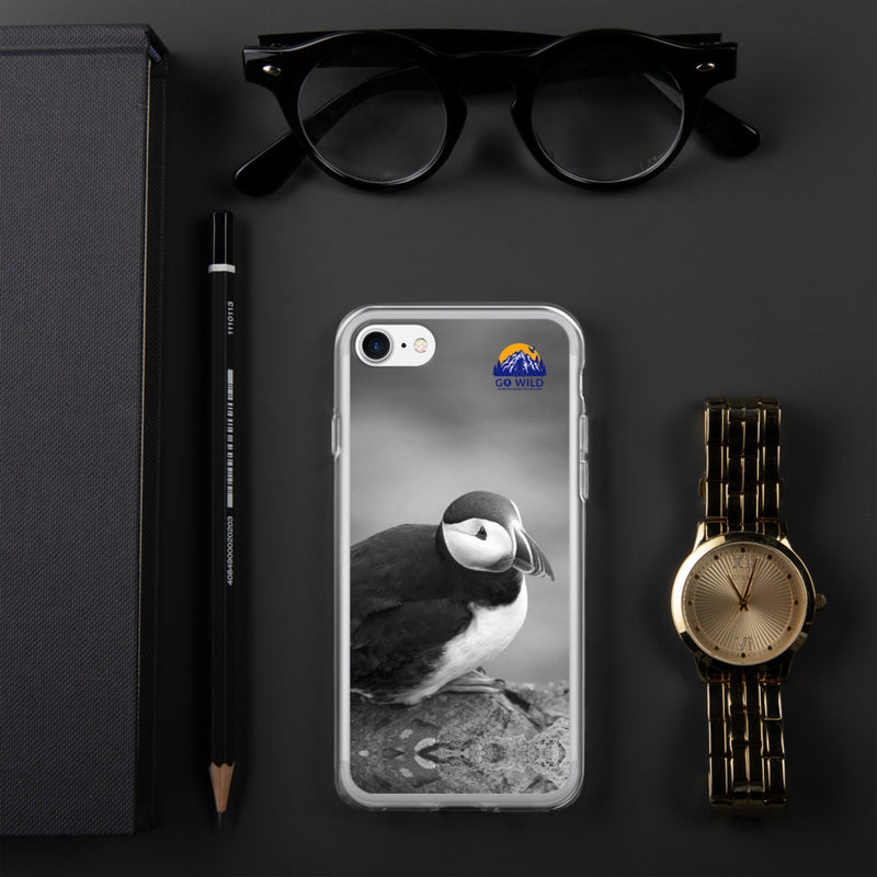 Atlantic Puffin Black and White iPhone Case - Go Wild Photography [description]  [price]