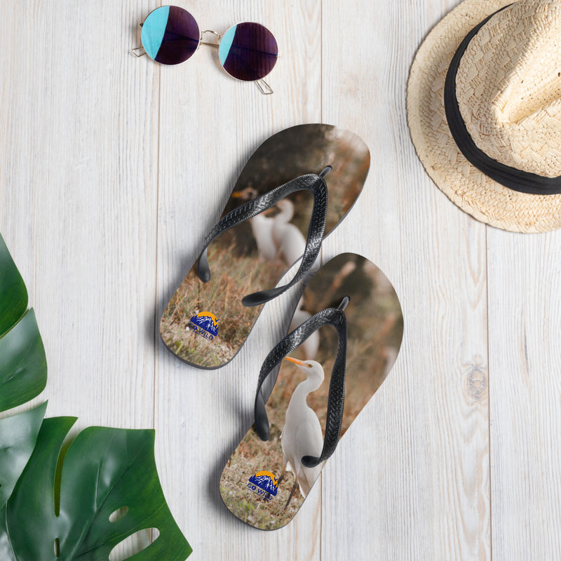 Winter Egret Flip-Flops - Go Wild Photography [description]  [price]