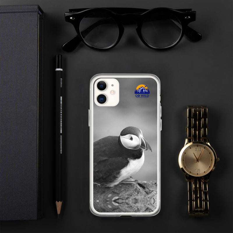Atlantic Puffin Black and White iPhone Case - Go Wild Photography [description]  [price]