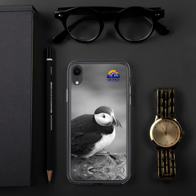 Atlantic Puffin Black and White iPhone Case - Go Wild Photography [description]  [price]