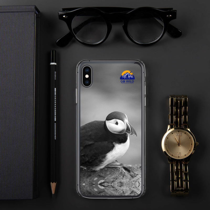 Atlantic Puffin Black and White iPhone Case - Go Wild Photography [description]  [price]