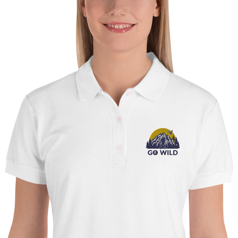 Go Wild Logo Embroidered Women's Polo Shirt - Go Wild Photography [description]  [price]