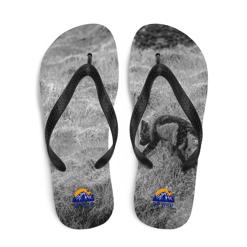 Black and Arctic Fox Flip-Flops - Go Wild Photography [description]  [price]
