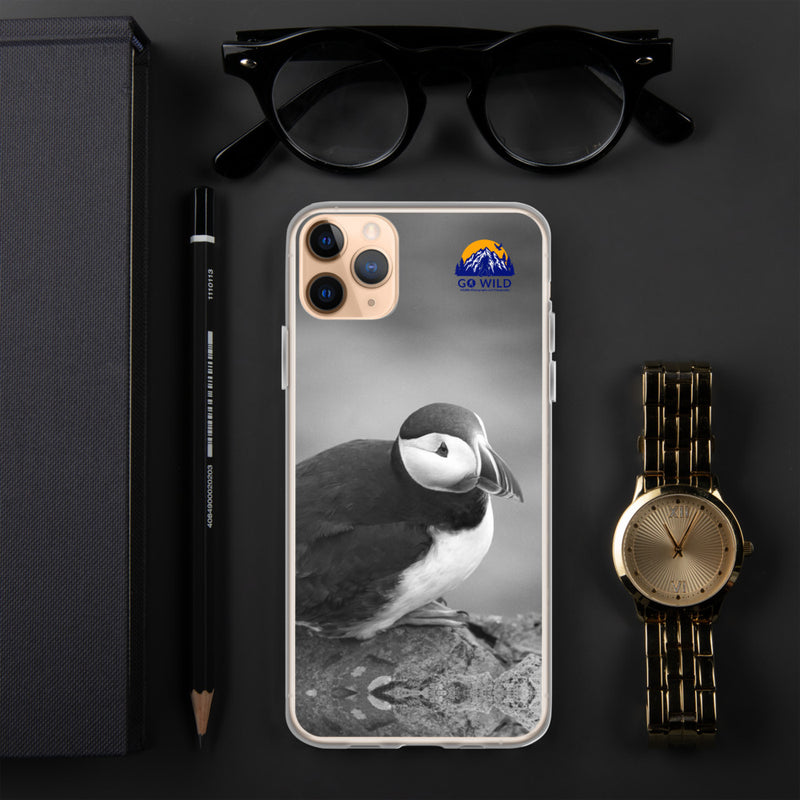 Atlantic Puffin Black and White iPhone Case - Go Wild Photography [description]  [price]