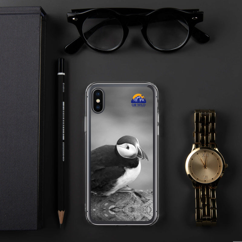 Atlantic Puffin Black and White iPhone Case - Go Wild Photography [description]  [price]