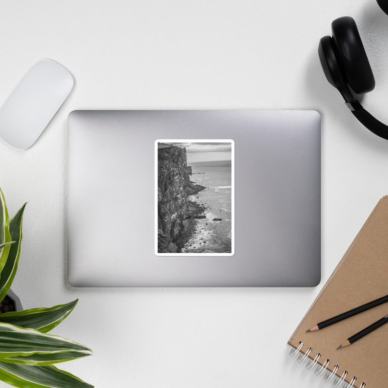 Bird Cliffs Black and White Bubble-free stickers - Go Wild Photography [description]  [price]
