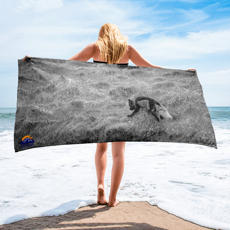 Black and Arctic Fox Towel - Go Wild Photography [description]  [price]